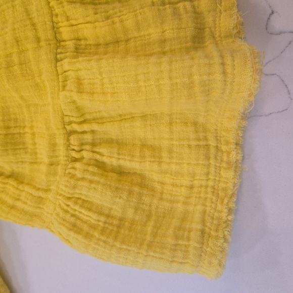 ANAAK Cotton Ruffled Boho Peasant Top Yellow Womens Medium - Picture 7 of 11